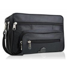 Geantă de mană piele naturală neagră Betlewski COD bsg-05