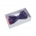 Set papion bărbați albastru / roșu si batista COD 6802