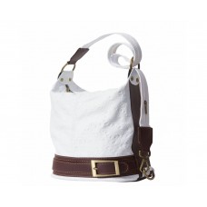 GEANTĂ - RUCSAC  PIELE NATURALĂ CATERINA ALB / MARO  COD  F300S