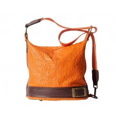 GEANTĂ - RUCSAC  PIELE NATURALĂ CATERINA ORANJ / MARO COD F300S