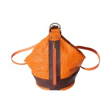 GEANTĂ - RUCSAC  PIELE NATURALĂ CATERINA ORANJ / MARO COD F300S