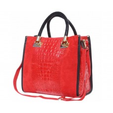 GEANTĂ  DIN PIELE NATURALĂ  TOTE ROŞIE COD F7004