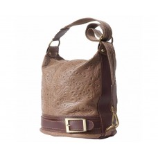 GEANTĂ - RUCSAC  PIELE NATURALĂ CATERINA CAPUCINO / MARO  COD  F300S