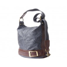GEANTĂ - RUCSAC  PIELE NATURALĂ CATERINA  GRI / MARO COD  F300S