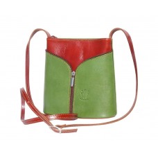 GEANTĂ  PIELE NATURALĂ "FLORENCE" CROSSBODY VERDE / MARO COD F203