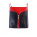 GEANTĂ  PIELE NATURALĂ "FLORENCE" CROSSBODY ROŞU / NEGRU COD F203