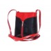 GEANTĂ  PIELE NATURALĂ "FLORENCE" CROSSBODY ROŞU / NEGRU COD F203