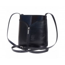 GEANTĂ  PIELE NATURALĂ "FLORENCE" CROSSBODY NEAGRĂ COD F203