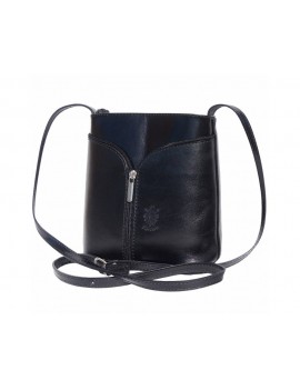 GEANTĂ  PIELE NATURALĂ "FLORENCE" CROSSBODY NEAGRĂ COD F203