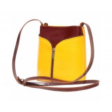 GEANTĂ  PIELE NATURALĂ "FLORENCE" CROSSBODY GALBENĂ / MARO COD F203