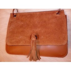 Gentă de umăr din piele naturală camel cod 5553 