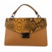 Geantă piele naturală în Piton imprimat cod 5585 camel