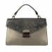 Geantă piele naturală în Piton imprimat cod 5585 metalic grey